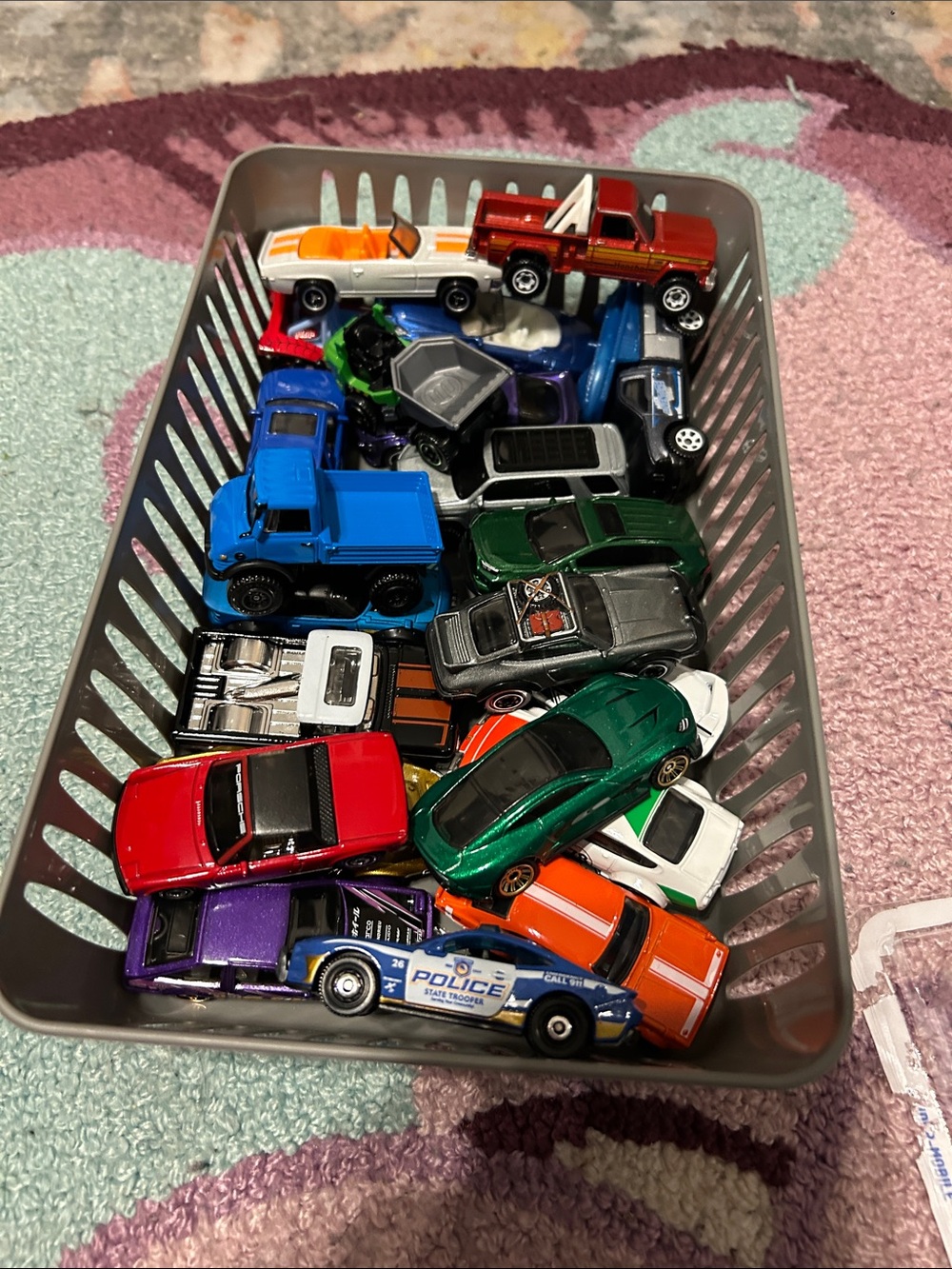 Mattel Toy Car Set - Red, Blue, Purple, Gold, Orange, White